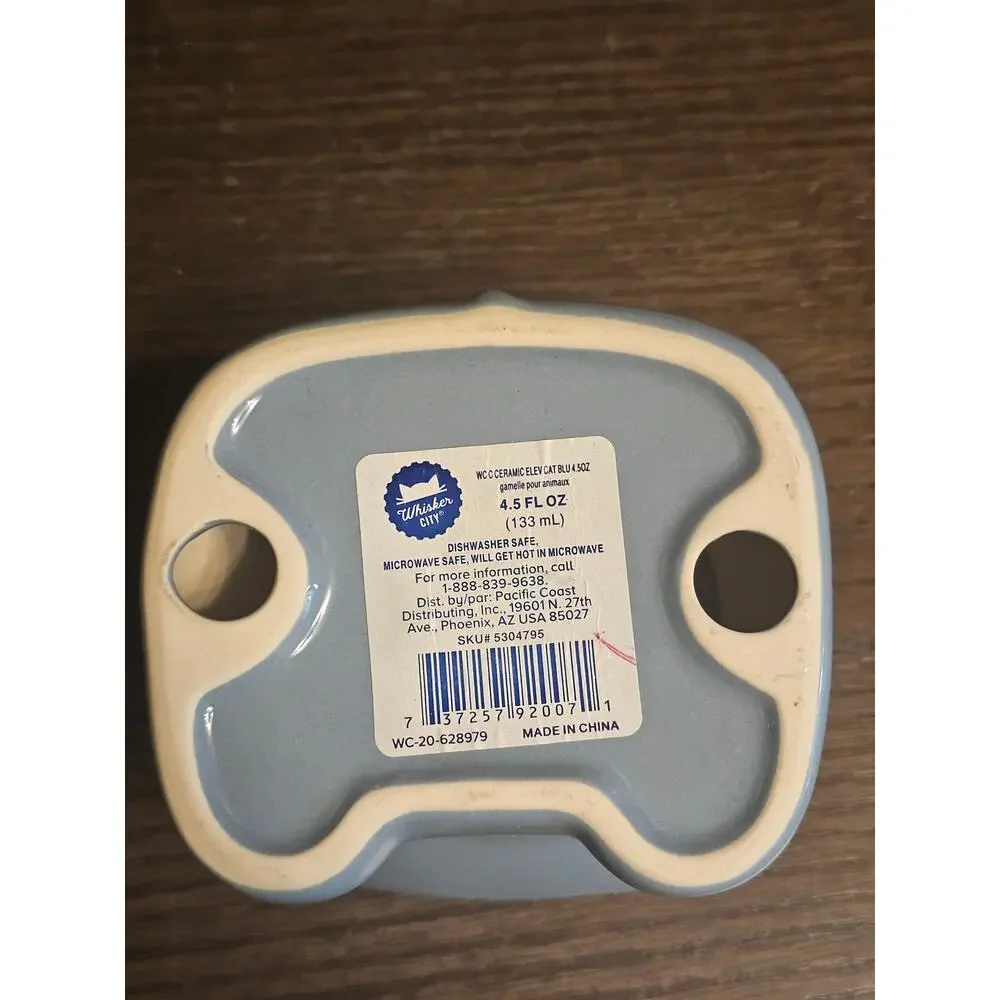 Whisker City Elevated Ceramic Cat Feeding Bowl Bowl